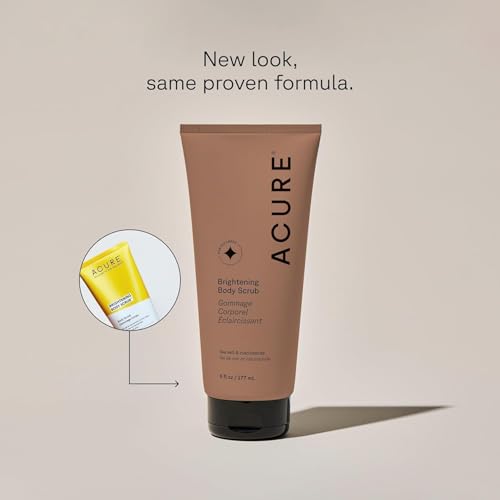 Acure Brightening Body Scrub Set - 6 fl oz Pack of 2, Vegan Exfoliating Salt & Niacinamide