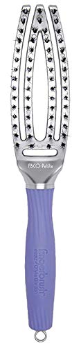 Olivia Garden Petite Fingerbrush Combo Curved & Vented Paddle Brush with Ionic & 100% Boar Bristles