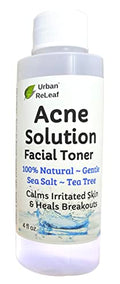 Acne Treatment Toner with Sea Salt & Tea Tree - Calms Skin, Reduces Pores, 4 oz