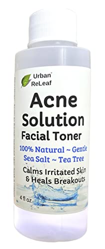 Acne Treatment Toner with Sea Salt & Tea Tree - Calms Skin, Reduces Pores, 4 oz