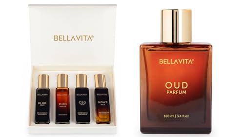 Men's Luxury Perfume Gift Set - 4 Miniatures, Woody & Citrusy Scents