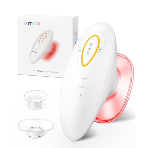 INTEO 3 in 1 Face & Body Sculpting Machine ? Rechargeable Beauty Device for Body Contouring, Cellulite Massager Tool with Red Light Therapy for Home Spa or Travel Self-Care