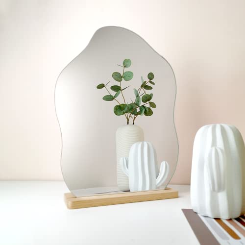 Glass Make up Mirror for Room Decor Aesthetic, Cloud Vanity Frameless Mirror for Bedroom, Office and Preppy Room Decor