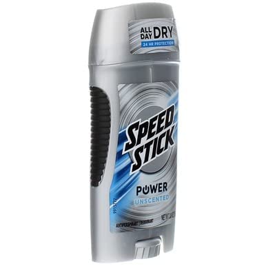 Speed Stick Power Unscented Anti-Perspirant Deodorant Stick 3 oz Pack of 8 - Scent-Free, Long-Lasting Protection