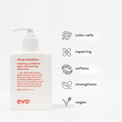 EVO Ritual Salvation Repairing Conditioner 10.1 Fl Oz for Damaged & Color-Treated Hair - Protein-Rich Formula