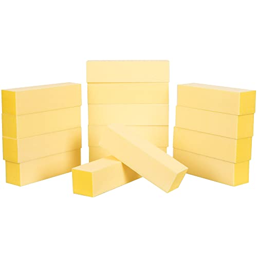 ForPro Professional Collection Yellow Pedicure Block, 220/220 Grit, Three-Sided Pedicure Nail Buffer, 3.75¡±L x 1¡±W x 1¡±H, Yellow, 15-Count (Pack of 4)