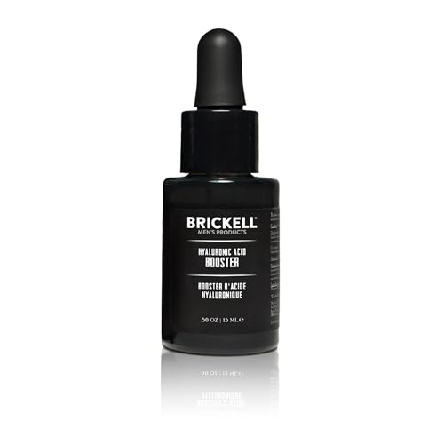Brickell Men's Hyaluronic Acid Booster Serum for Face, Unscented 0.5 fl oz