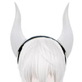 Women Headband with 3D Devil Horns Lightweight Costume Accessory - D White
