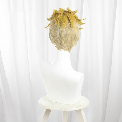 Blond Enjin Cosplay Wig for Adults - Spiky Short Synthetic Costume Hair