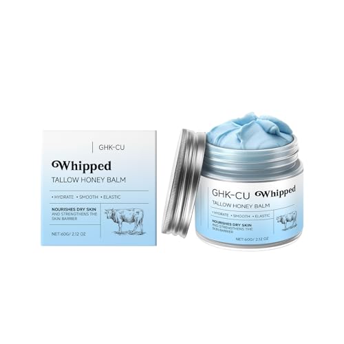 GHK-Cu Copper Peptide Balm ? Blue Tallow Cream with Manuka Honey & Vitamin E for Mature & Dry Skin