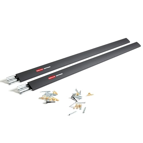 Rubbermaid FastTrack 48-Inch Wall Mounted Storage Rail 2-Pack for Garage Organization