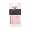 KISS Classy French Nail Manicure Kit with Gel Finish,Medium,Coffin Shaped,Includes Pink Nail Glue (Net Wt. 2 g / 0.07oz.),Mini Nail File,Manicure Stick, 28 Fake Nails,Cozy Meets Cute,28 Count