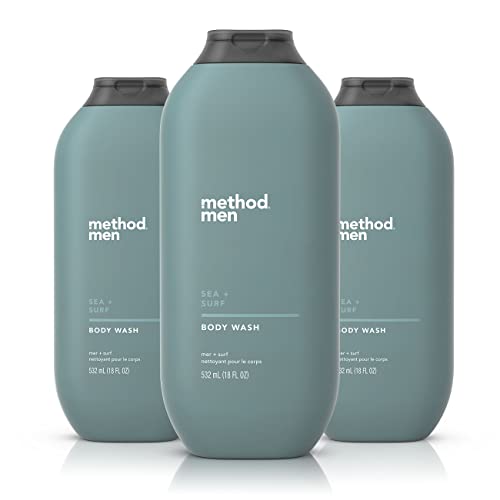 Method Men Body Wash, Sea + Surf, Paraben and Phthalate Free, 18 FL Oz,Softening & Body Wash, Pure Peace, Paraben and Phthalate Free, 18 oz,Detoxifying