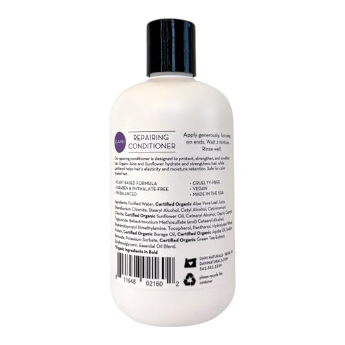 DANI Naturals Lemongrass Lavender Conditioner - Sulfate-Free, Vegan, 12 Fl Oz
