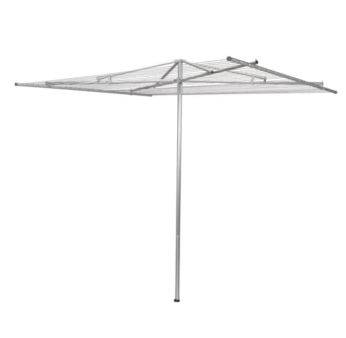 Outdoor Umbrella Drying Rack with 30 Vinyl Lines - Aluminum, 84x72x72 Inches, Silver, Variation of THIS listing
