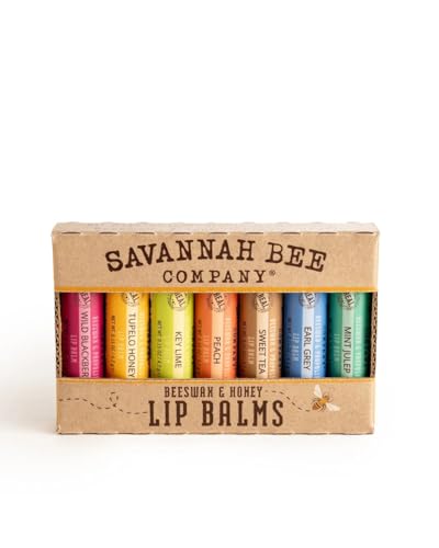 Natural Lip Balm Gift Set with 7 Flavors - Moisturizing Lip Care