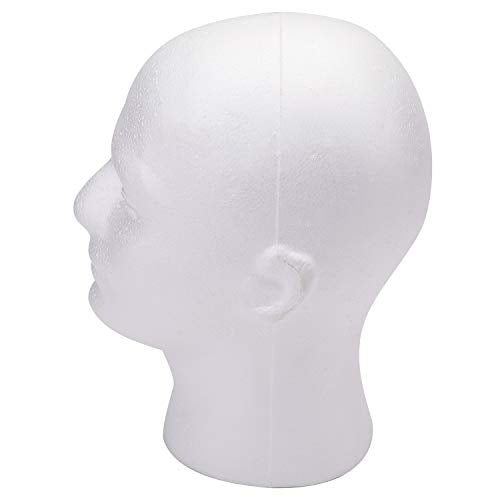 2 Pack Male Foam Head Mannequin Displays - 11 Inch Wig & Hat Holders