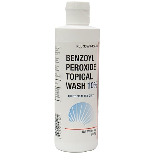 Benzoyl peroxide topical wash 10%