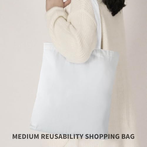 60 Pack Sublimation Canvas Tote Bags 14x16 Inch Reusable Grocery Bags for Heat Transfer DIY Crafting White