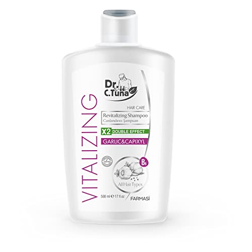 FARMASi Dr. C. Tuna Vitalizing Garlic Shampoo, Nourishing & Strengthening Formula with Garlic Extract and Capixyl, Helps Refresh Scalp & Support Fuller-Looking Hair, 17 fl oz
