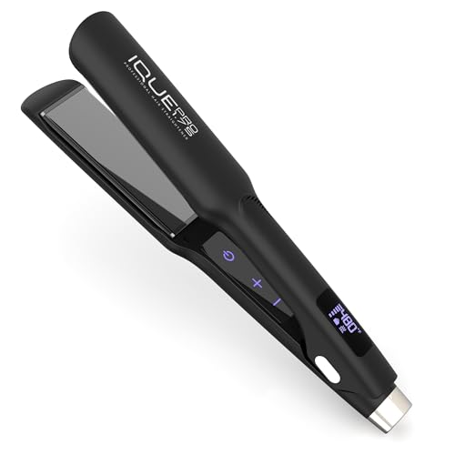 iQUE 1.75-Inch Titanium Silk Press Flat Iron Hair Straightener - Dual Voltage