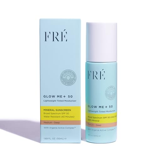 FR? Glow Me Tinted SPF 50 Facial Moisturizer (Medium - Deep) ? 3-in-1 tinted mineral SPF 50 moisturizer, Made with 100% non-nano zinc oxide
