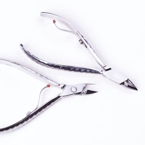 Stainless Steel Cuticle Pliers with Non-Slip Handle - Professional Nail Tool