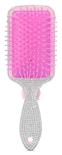 Charm Sweets 9-Inch Nylon Bristle Hair Brush with Rhinestone Embellishments - Wet or Dry Hair