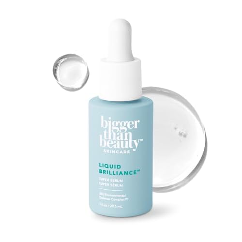 Liquid Brilliance Super Serum, Lightweight Hydrating Face Serum with Vitamin E & Amino Acids for Women, Moisturizer for All Skin Types, Daily Skin Care Routine, Vegan