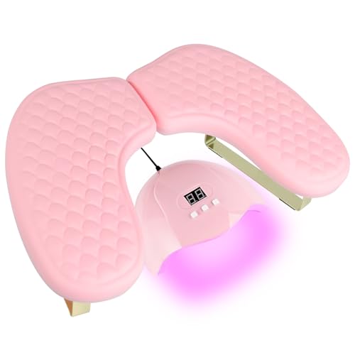 Pink Nail Arm Rest for Manicure - U-Shaped PU Leather Fish Pattern Cushion