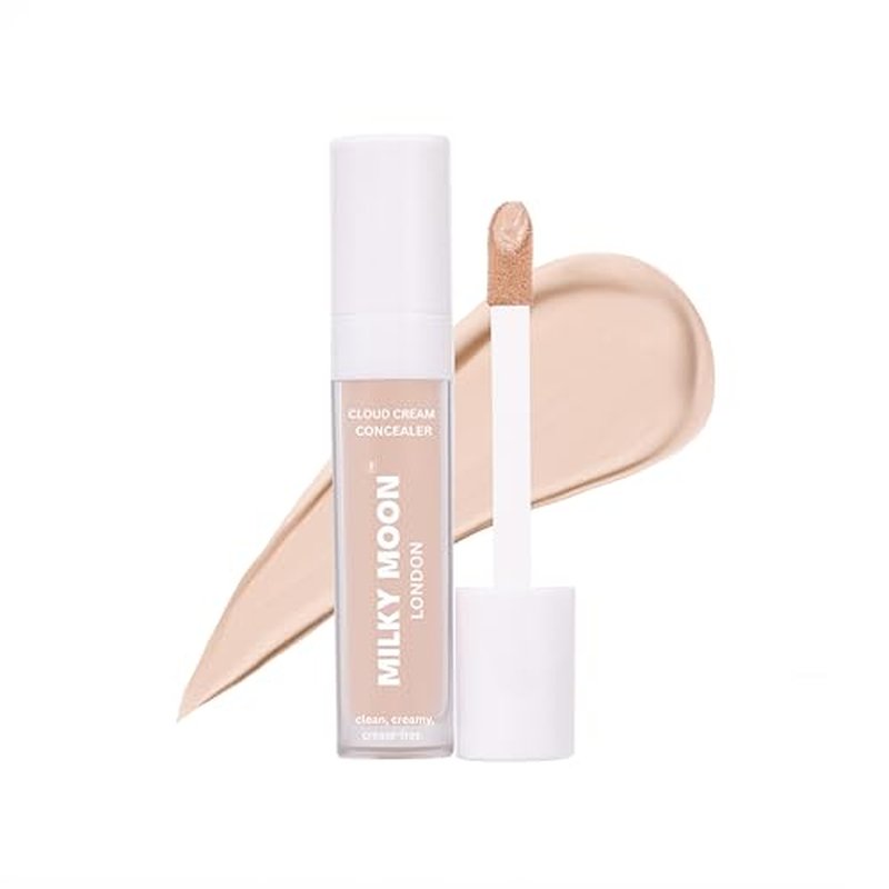 Cloud Cream Concealer Full Coverage, Long-Lasting, Lightweight, Aloe and Centella-Infused Under Eye Concealer, Hydrating, Crease-Resistant, Buildable, Vegan & Gentle, #3-Vanilla