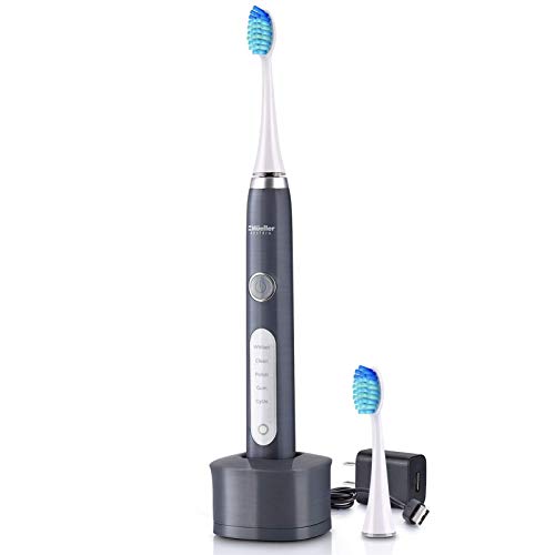 Electric Toothbrush with 5 Modes, Waterproof Sonic Cleaning, Auto Timer