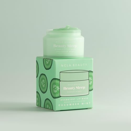 NCLA Beauty Sleep Overnight Lip Mask - Lip Mask for Women - Nourishes and Hydrates with Castor Seed Oil and Shea Butter - Cucumber Mint - 0.5 oz