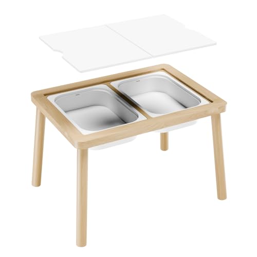 Kids Sensory Activity Table with Bins - Wooden Montessori Play Set
