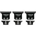 2215 Replacement T Wide Blades Replacement for Wahl 5 Star Detailer Li Trimmer 8081/8171- Adjustable Zero-Gap Stainless Steel Blade,Black 3 Pack