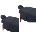 Black Microfiber Massage Table Sheet Sets 3 Piece - 2 Sets with Fitted & Flat Sheets & Face Covers