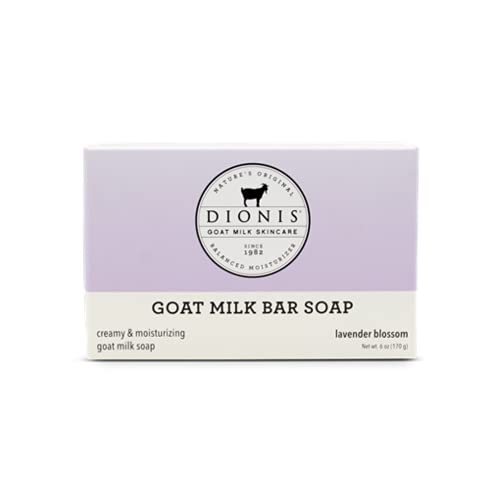 Dionis Goat Milk Skincare Lavender Blossom Scented Lotion (8.5oz) and Hand & Body Bar Soap (6oz) Bundle - Made in USA - Cruelty Free and Paraben Free Formula