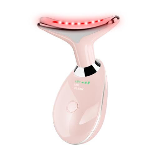 Facial Massager, Red-Light Portable Face Neck Massager Wand for Skin Care (Pink)