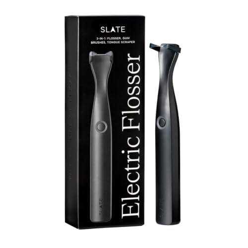 Slate Origin 3-in-1 Electric Flosser with Woven Floss, Gum Brushes & Tongue Scraper