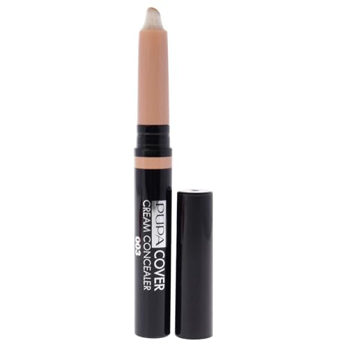 PUPA Milano Cover Cream Concealer - Covers and Corrects Dark Circles and Imperfections on the Face - Enriched With Vitamin E And Vitamin C, with Antioxidant Properties - 003 Dark Beige - 0.08 Oz,PUP20035