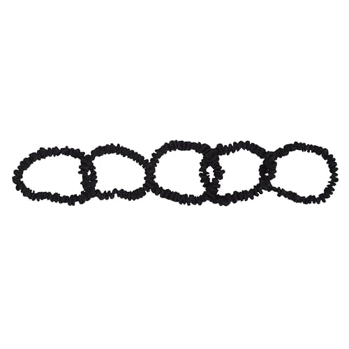 Goody Ouchless Quarter Inch Satin Scrunchies, Frizz Fighting, No Damage Scrunchies, All Hair Types, Gentle, Secure & Creaseless Hair Ties for Day and Overnight, Gifts for Women & Girls, 5 Ct, Black