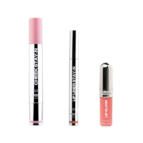 Sacheu Doll Face Bundle ? High Pigment, Buildable, Long Lasting Luminous Glow in a Lightweight, Dewy Finish ? Includes Lip Liner, Lip Elixir, & Cheek STAY-N