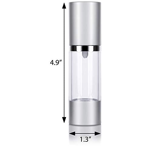 JUVITUS (12 Pack) 1 oz Airless Silver Matte Plastic Spray Bottle