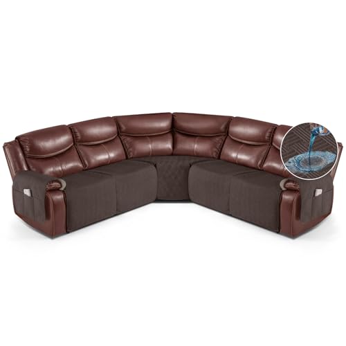 Waterproof Recliner Couch Cover - Chocolate 5 Seat Sectional Sofa Protector