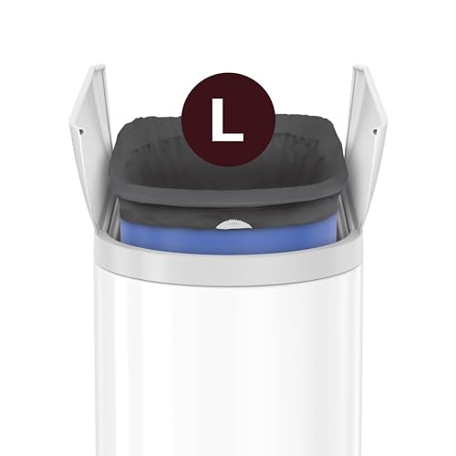 Simplehuman Butterfly Step Can 18L Trash Can with Odor Control - White Steel, Diaper Can Variant