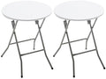 Set of 2 White 24-Inch Round Folding Commercial Banquet Tables - Portable Kitchen & Event Use