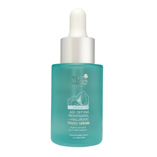Alaska Glacial Resveratrol + Hyaluronic Acid Anti-Aging Serum for Sensitive & Combo Skin | Firms, Plumps, Smooths Fine Lines | Lightweight Gel Serum ? 30ml