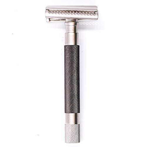 Parker Semi-Slant Double Edge Safety Razor - Graphite Finish with 5 Blades