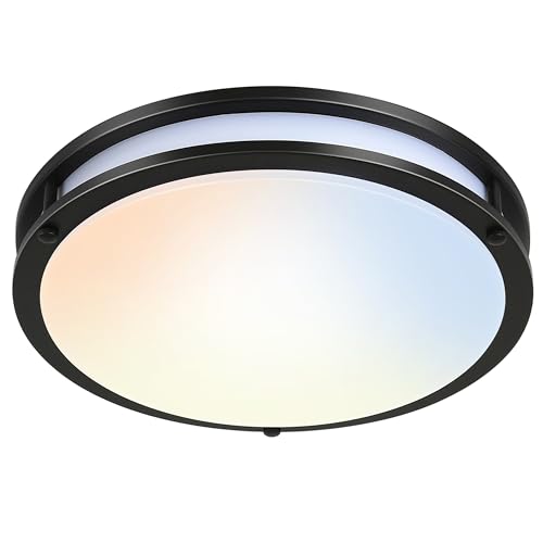 Hykolity 16-Inch Dimmable LED Flush Mount Ceiling Light Fixture - Oil-Rubbed Bronze