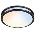 Hykolity 16-Inch Dimmable LED Flush Mount Ceiling Light Fixture - Oil-Rubbed Bronze